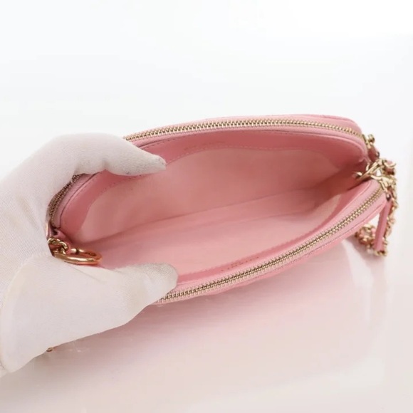 Authenticated Chanel Double Zip Wallet On Chain (WOC) Pink Caviar - Picture 13 of 16